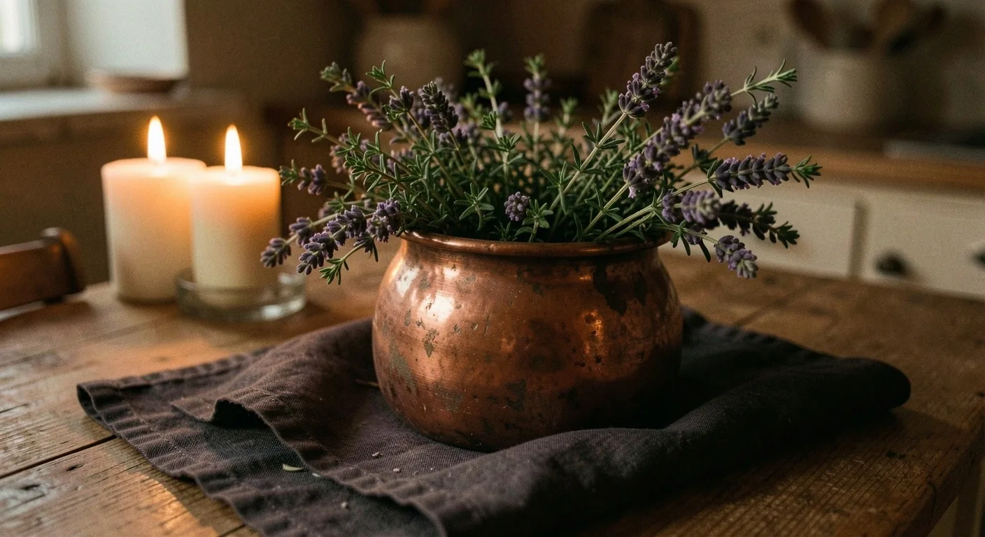 Cuivre et herbes au petit matin