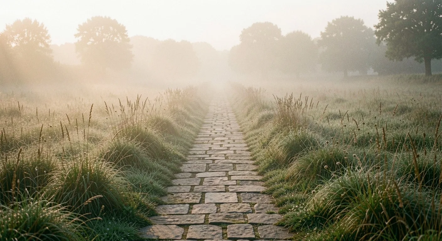 Sentier pierreuse dans la campagne française au lever du jour