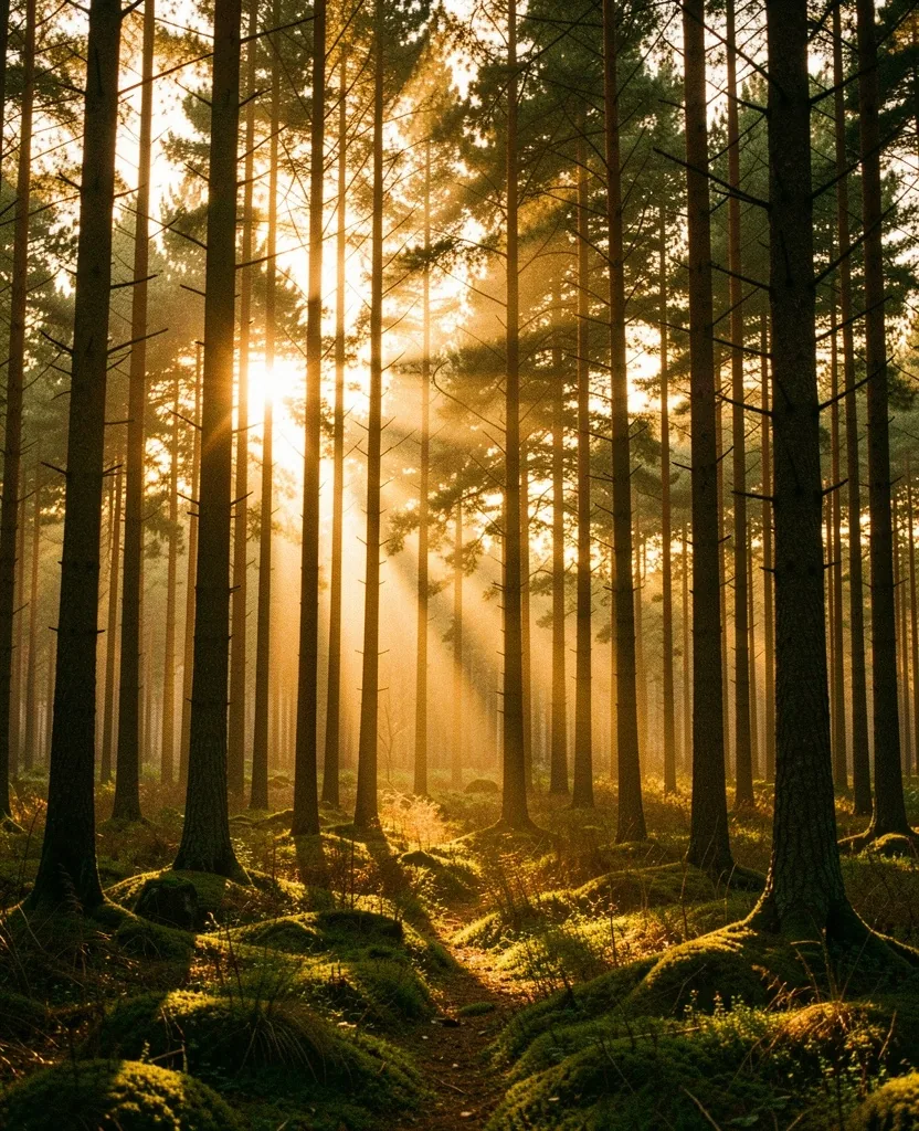 Forêt du Gâvre à l'heure dorée