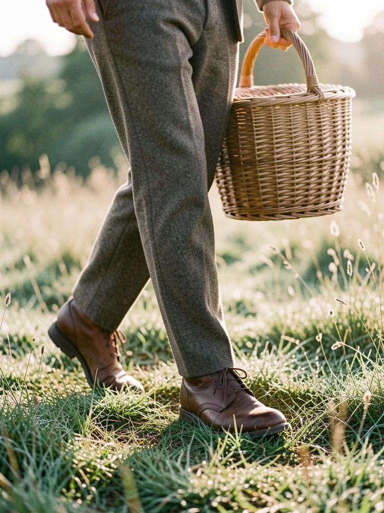 Marche matinale avec sac dans la campagne française